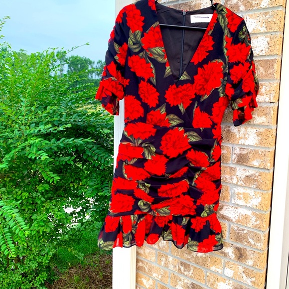 keepsake the label dress womens sz M red floral - Picture 2 of 7